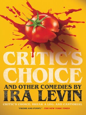 cover image of "Critic's Choice" and Other Comedies by Ira Levin